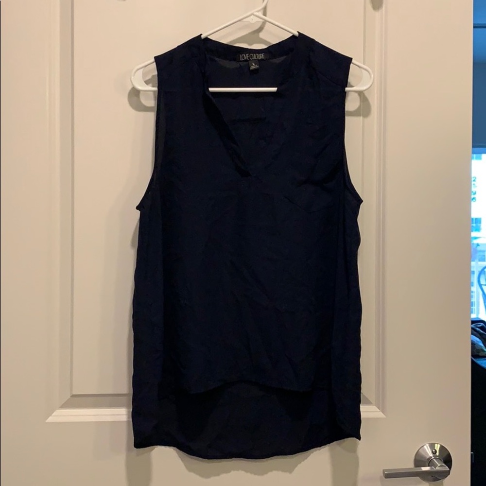 Tank style dark blue blouse